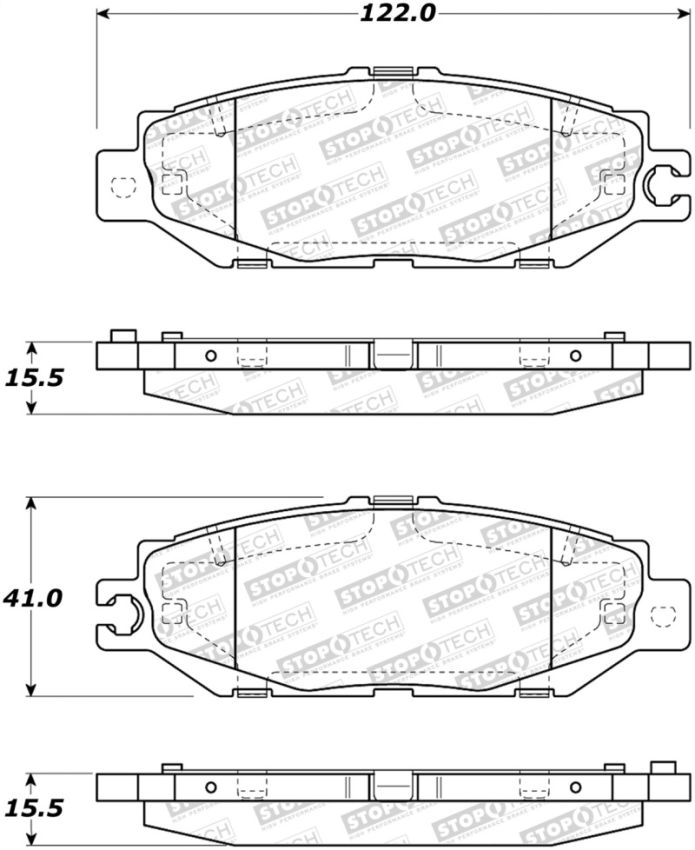 Stoptech 308.06130 Street Brake Pads - Rear