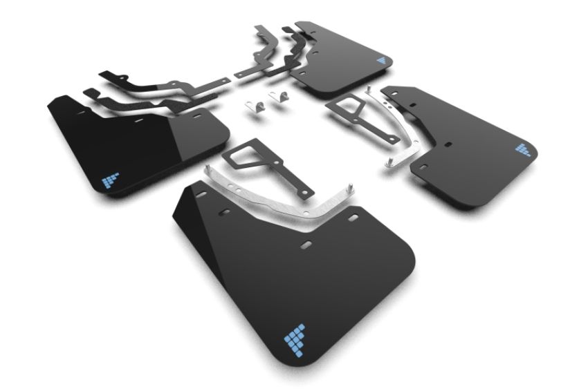 Rally Armor MF117-BAT-BLK-PBL Black Mud Flap/White Logo