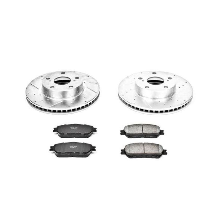 PowerStop K5431 Z23 Daily Driver Carbon-Fiber Ceramic Brake Pad and Drilled & Slotted Rotor Kit