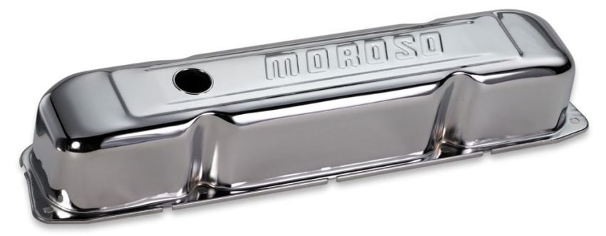 MOROSO MOR68181 Chrome B/E Valve Covers BBM Tall w/Baffle