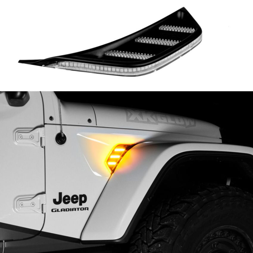 XKGLOW XK-VENT-A-KIT XK Glow Amber Jeep Air Vent Light w/ Turn Signal & Running Light