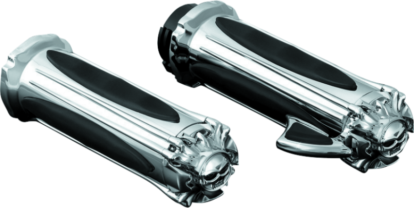 Kuryakyn 6295 Premium Zombie Grips With Throttle Boss Dual Cable Chrome