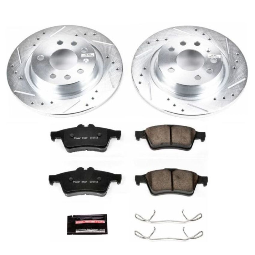 PowerStop K981 Z23 Daily Driver Carbon-Fiber Ceramic Brake Pad and Drilled & Slotted Rotor Kit
