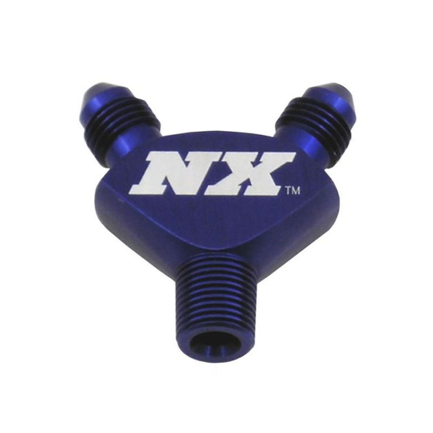 Nitrous Express 16078 1/8NPT x 3AN x 3AN BILLET PURE-FLO Y FITTING (BLUE)
