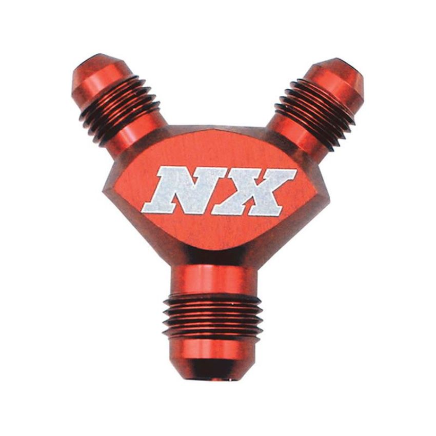 Nitrous Express 16083 6AN x 4AN x 4AN BILLET PURE-FLO Y FITTING (RED)