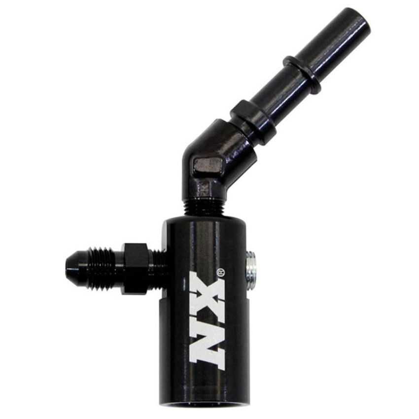 Nitrous Express 16185-45 3/8-10MM LATE MODEL BILLET FUEL LINE ADAPTER, 45 DEGREE