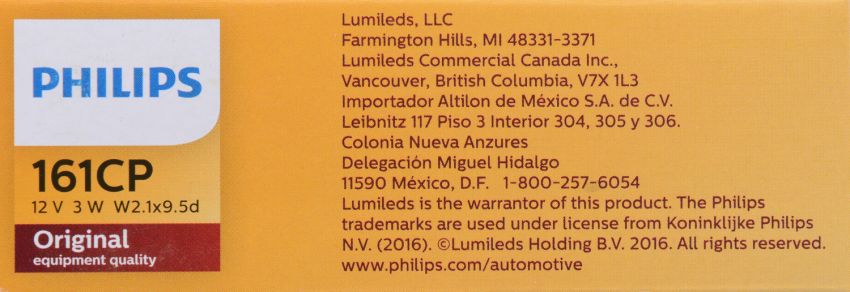 Philips 161CP Philips Standard Minature 161 Pack of 10