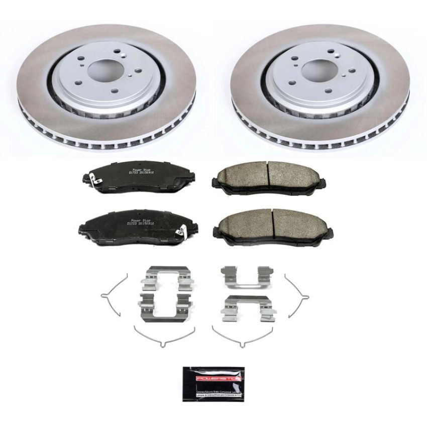 PowerStop SC6957 Semi-Coated Rotor and Low-Dust Ceramic Brake Pad Kit