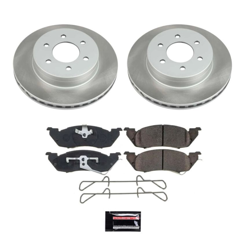 PowerStop SC2137 Semi-Coated Rotor and Low-Dust Ceramic Brake Pad Kit