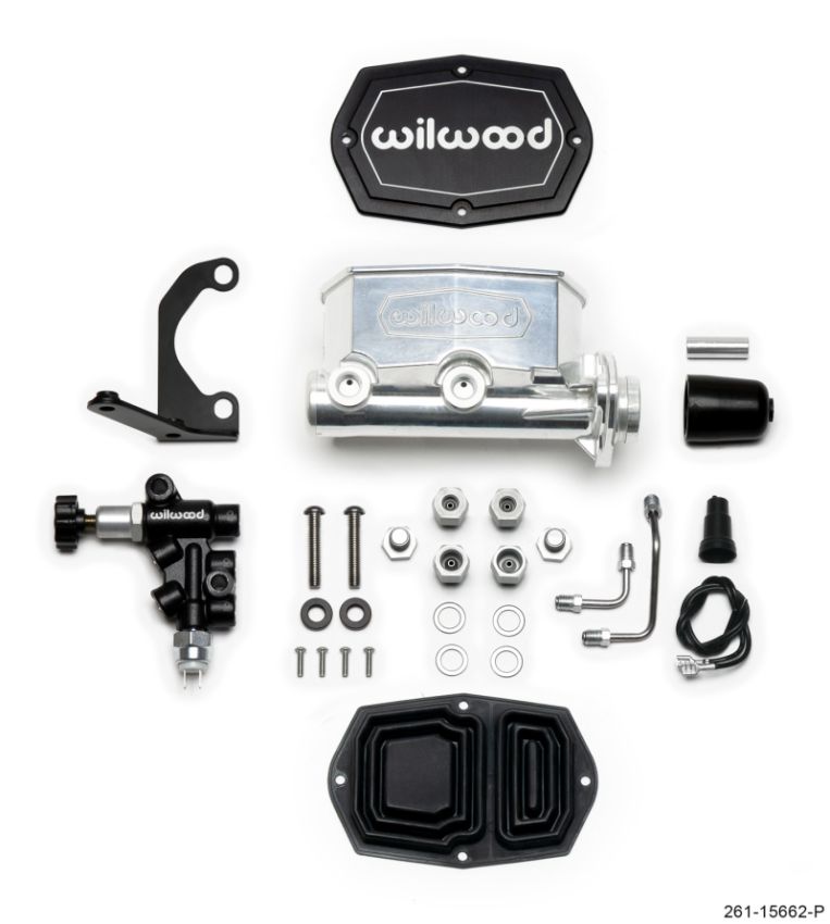 Wilwood 261-15662-P Compact Tandem M/C - 1.12in Bore w/RH Bracket and Valve - Ball Burnished