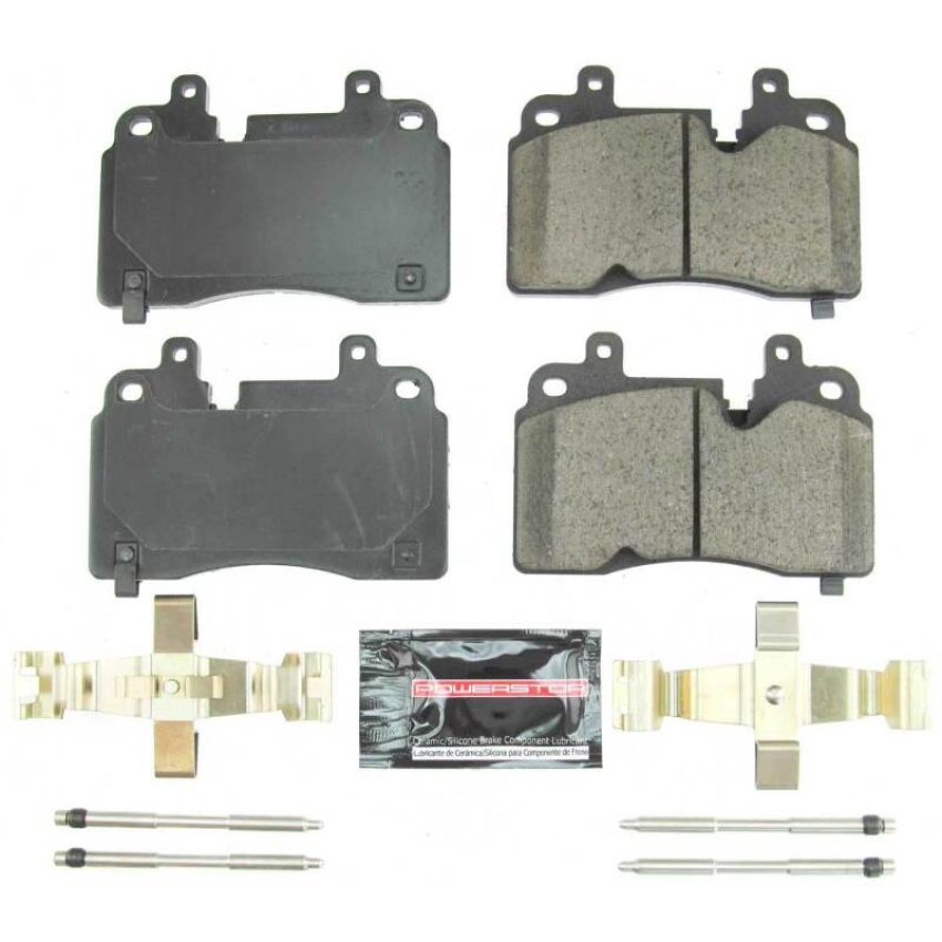 PowerStop Z23-8007 PowerStop - Z23 Daily Driver Carbon-Fiber Ceramic Brake Pads with Hardware Kit