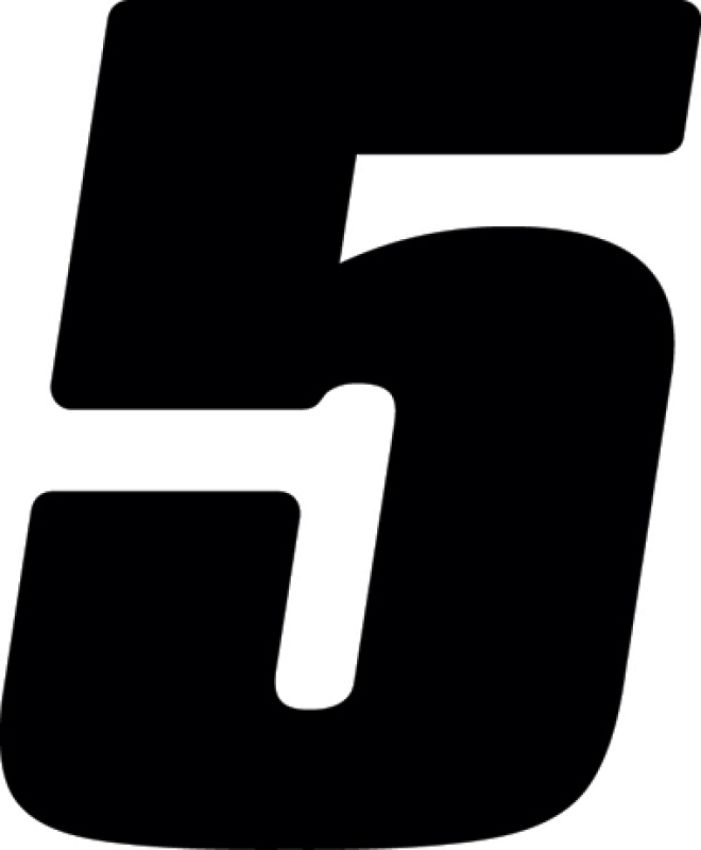 Hardline DD43B-5 Dirt Digits 3pk 4 in. - High Gloss Number 5 - Black