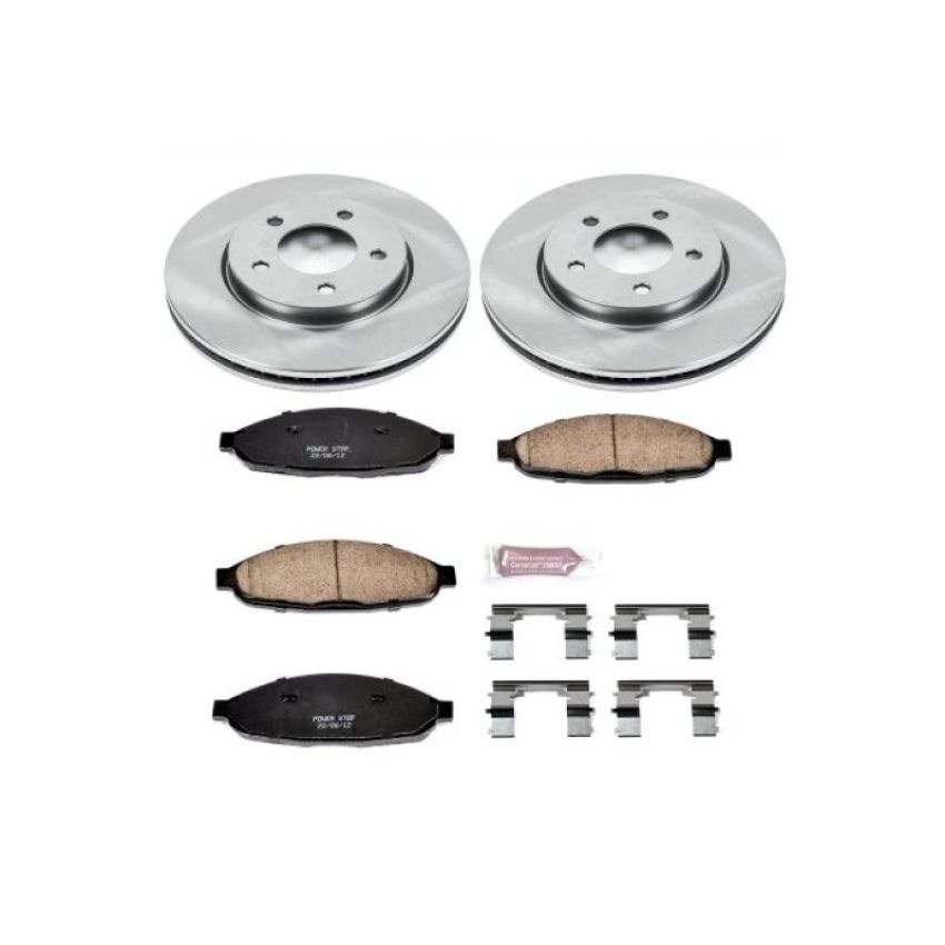 PowerStop KOE3009 OE Stock Replacement Low-Dust Ceramic Brake Pad and Rotor Kit