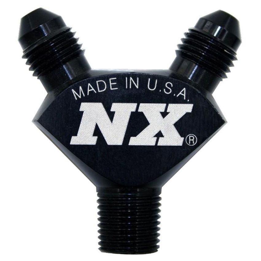 Nitrous Express 16378 1/8NPT x 3AN x 3AN BILLET PURE-FLO Y FITTING (BLACK)