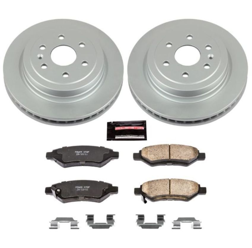 PowerStop CRK5543 Genuine Geomet Coated Rotor and Low-Dust Ceramic Brake Pad Kit