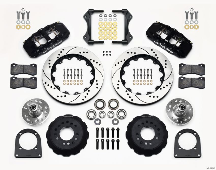 Wilwood 140-13226-D AERO6 Front Hub Kit 14.00in Drilled TCI-IFS 71-78 (Pinto Based)