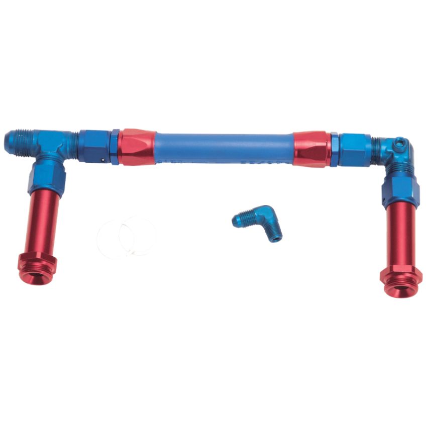 Russell 641160 Performance -8 AN to -8 AN Twist-Lok Holley 4150 Dual Inlet Carb Kit (Red/Blue)