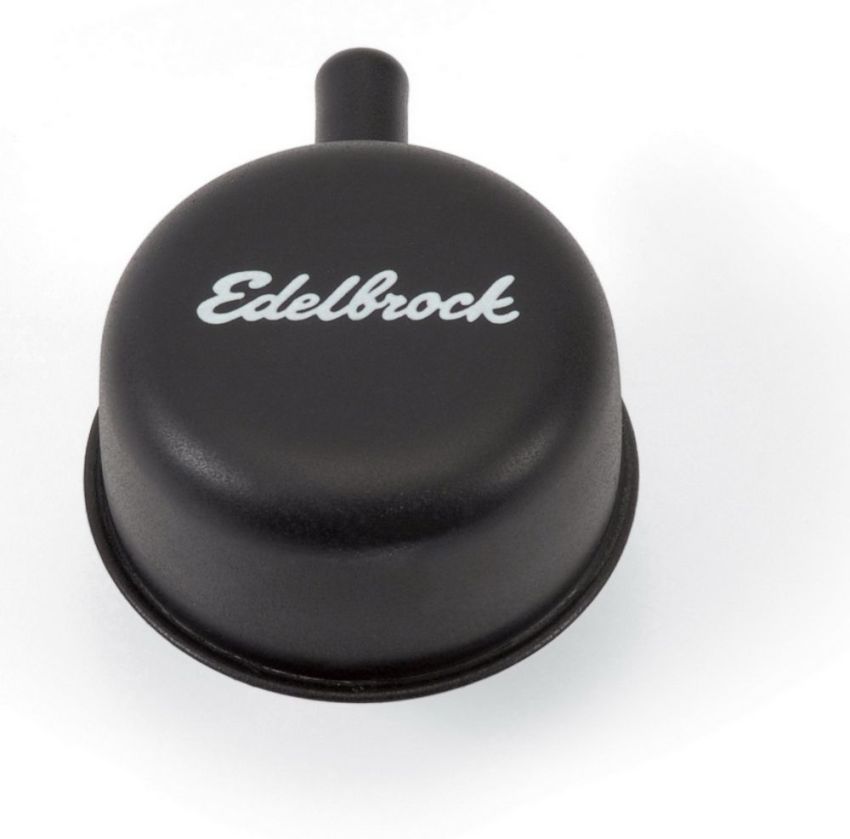 EDELBROCK EDE4413 Round Cap w/Nipple Black