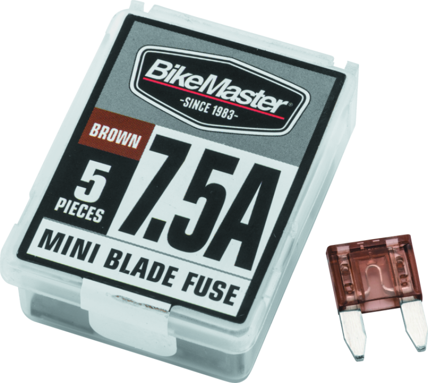 BikeMaster 152443 5Piece 7.5A Replacement Mini Blade Fuse