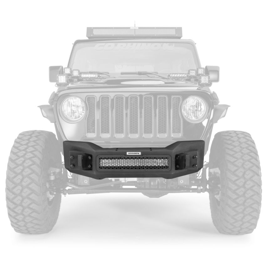 Go Rhino 331100T 07-20 Jeep Wrangler JL/JLU/JK/JKU/Gladiator JT Rockline Front Stubby Bumper