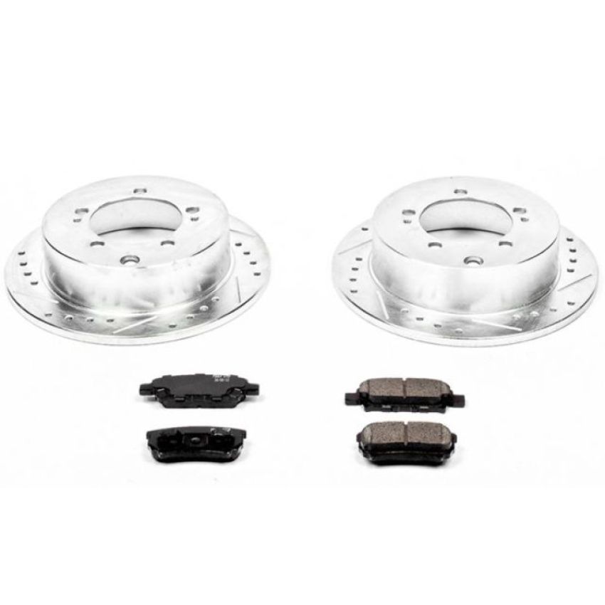 PowerStop K1202 Z23 Daily Driver Carbon-Fiber Ceramic Brake Pad and Drilled & Slotted Rotor Kit
