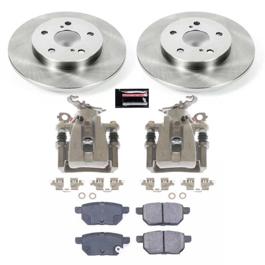 PowerStop KCOE4737 OE Stock Replacement Low-Dust Ceramic Brake Pad, Rotor and Caliper Kit