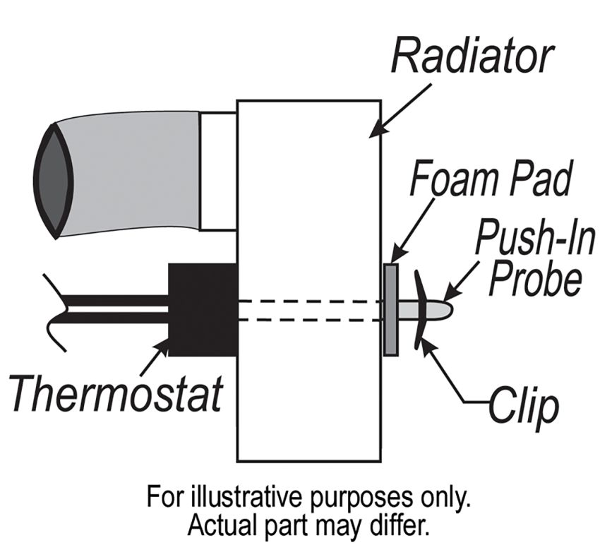 Derale 16738 Premium Single Stage 180°F Fan Controller with Push In Probe, 25 Amp