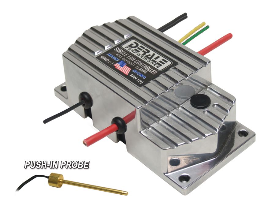 Derale 16778 High Amperage Adjustable Single Electric Fan Controller, Push In Probe