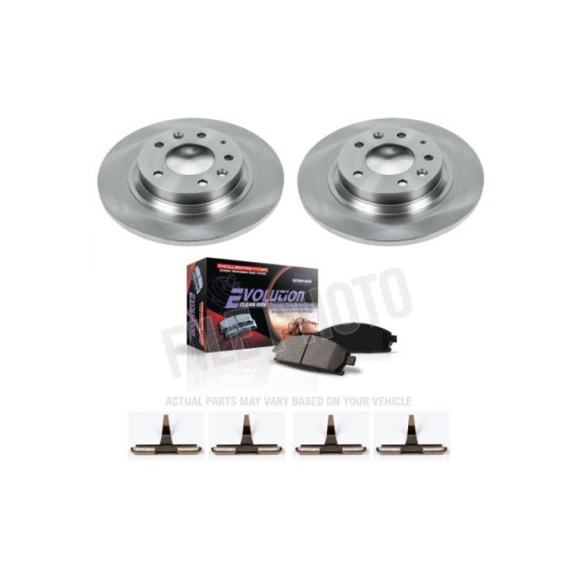 PowerStop KOE2453 OE Stock Replacement Low-Dust Ceramic Brake Pad and Rotor Kit