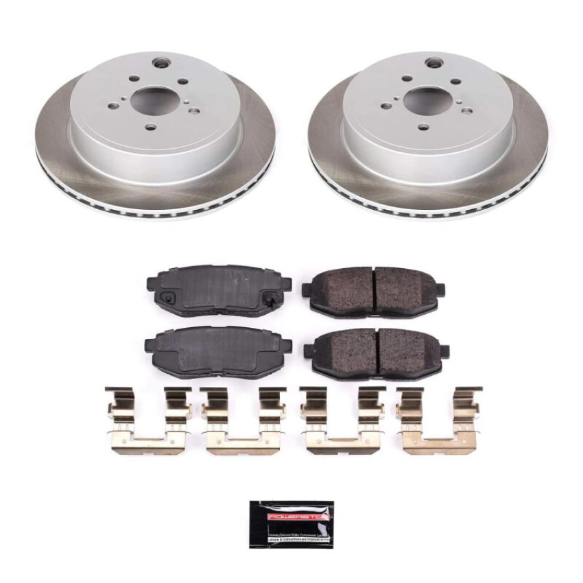 PowerStop SC5883 Semi-Coated Rotor and Low-Dust Ceramic Brake Pad Kit