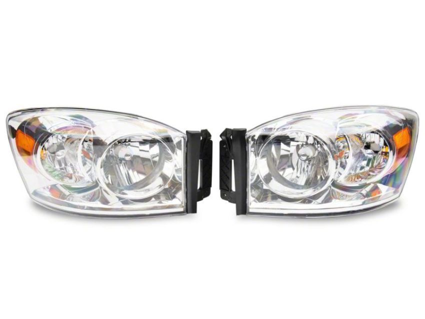 Raxiom R118012 06-08 Dodge RAM 1500 Axial Series OEM Style Rep Headlights- Chrome Housing (Clear Lens)