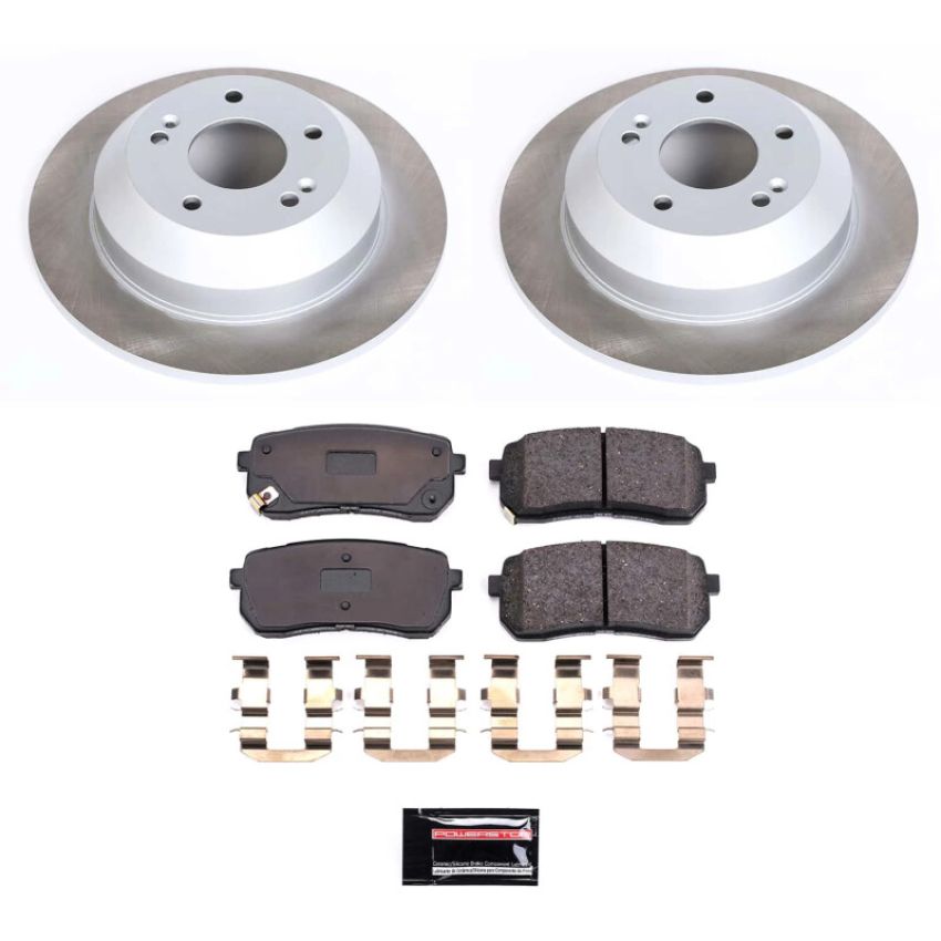 PowerStop SC7213 Semi-Coated Rotor and Low-Dust Ceramic Brake Pad Kit