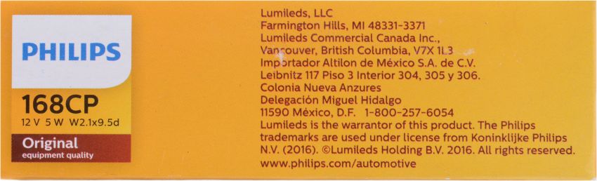 Philips 168CP Philips Standard Miniature 168 Pack of 10