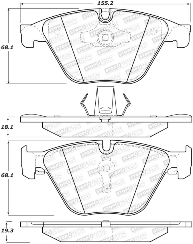 Stoptech 308.15050 Street Brake Pads - Front