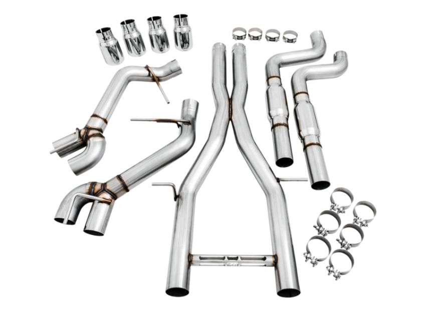AWE Tuning 3015-42090 16-19 Chevy Camaro SS Resonated Cat-Back Exhaust -Track Edition (Quad Chrome Silver Tips)