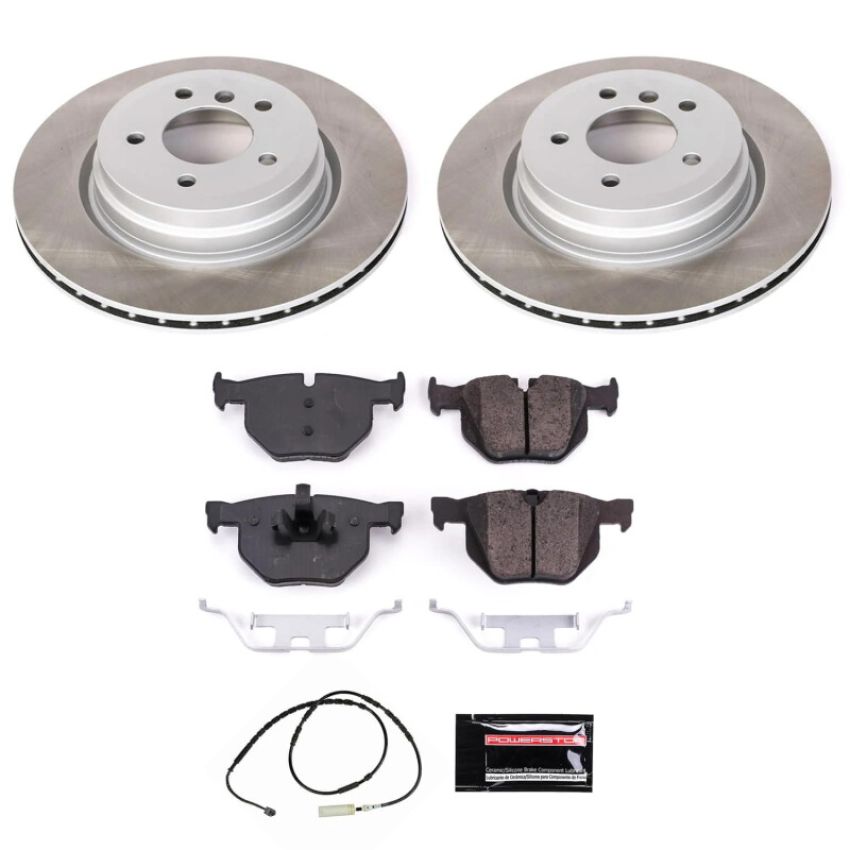 PowerStop SC7009 Semi-Coated Rotor and Low-Dust Ceramic Brake Pad Kit