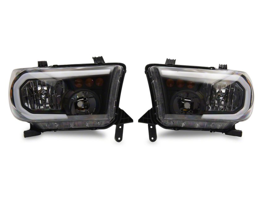 Raxiom TU16005 07-13 Toyota Tundra Axial Series Headlights w/ SEQL LED Bar- Blk Housing (Clear Lens)