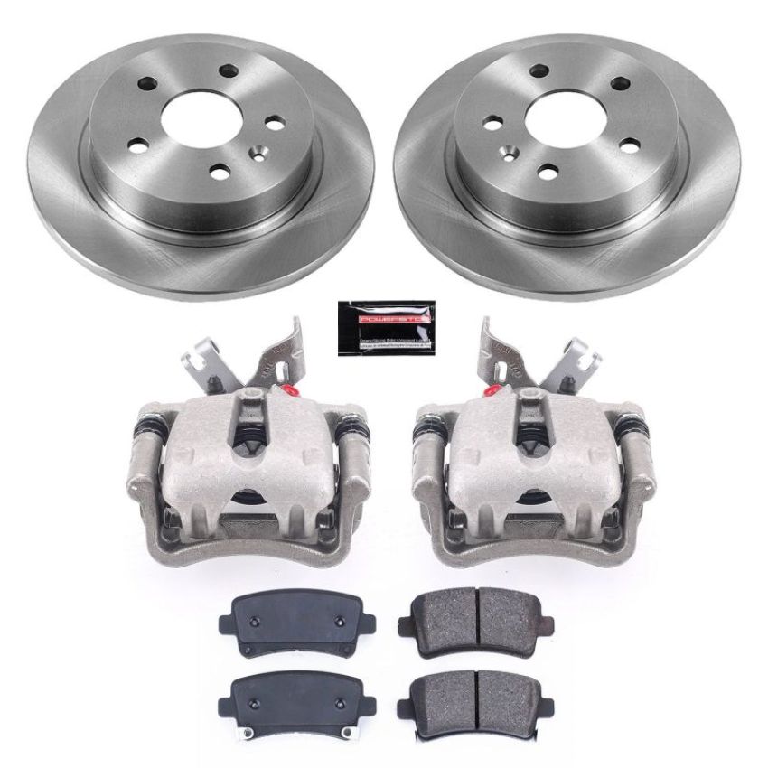 PowerStop KCOE5531 OE Stock Replacement Low-Dust Ceramic Brake Pad, Rotor and Caliper Kit