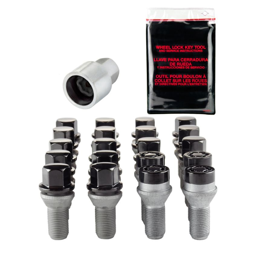 McGard (67232BK 12X1.25 MCG 4 LUG BOLT INSTALLATION KIT, CONE SEAT, BLACK W/WHL LKS-17MM HEX)