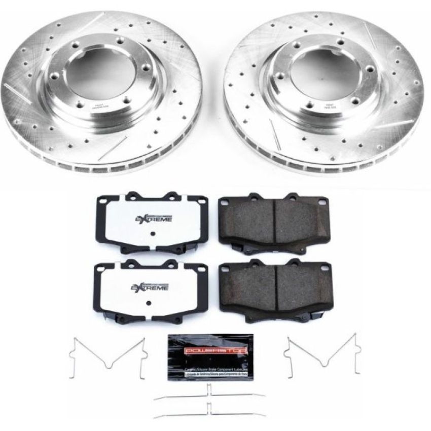 PowerStop K1154-36 Z36 Truck and SUV Carbon-Fiber Ceramic Brake Pad and Drilled & Slotted Rotor Kit