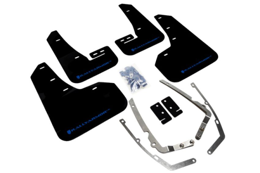 Rally Armor MF37-UR-BLK/BL Black Mud Flap/Blue Logo