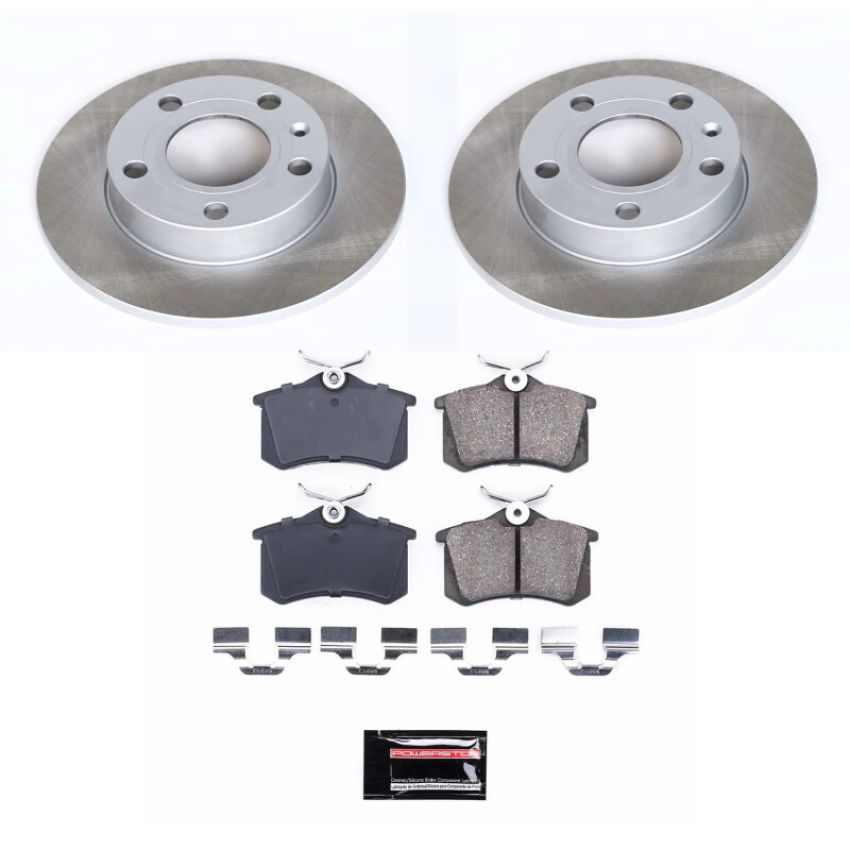 PowerStop SC3129 Semi-Coated Rotor and Low-Dust Ceramic Brake Pad Kit