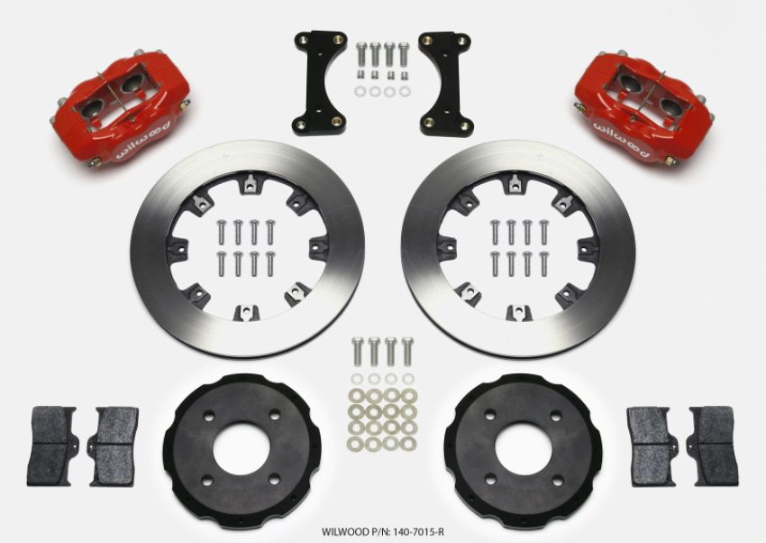 Wilwood 140-7015-R Forged Dynalite Front Hat Kit 12.19in Drilled Red 2002 Mitsubishi Lancer