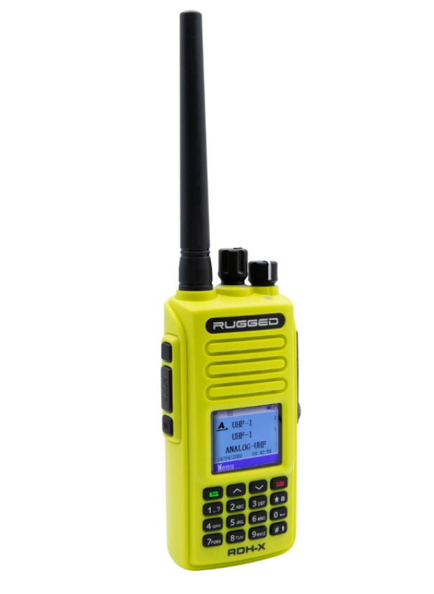 Rugged Radios RDH-X-HV WATERPROOF - Rugged RDH-X - Bus Band 2-Way Radio - Digital and Analog / Safety Yellow