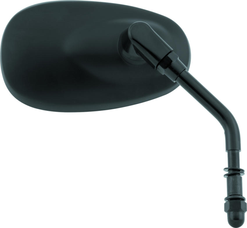 BikeMaster 601154 Harley Oval Mini Mirror - Each - Matte Black