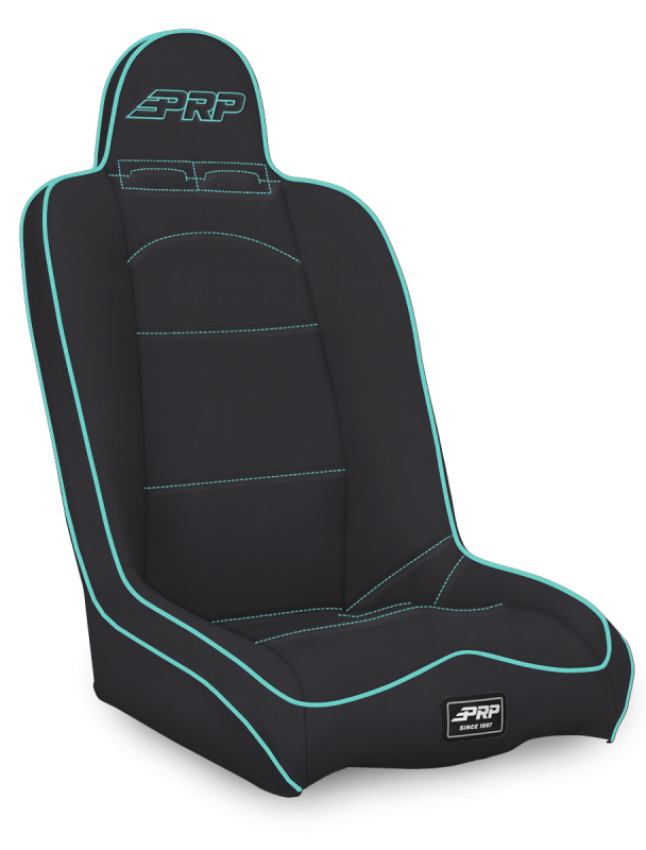 PRP Seats A140110-201-238 PRP Daily Driver High Back Suspension Seat- Black/Teal Vinyl