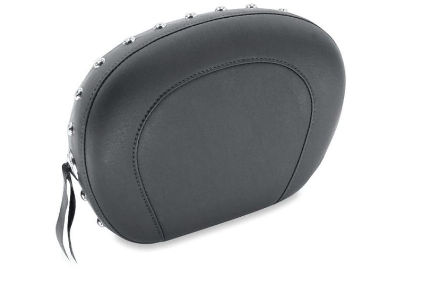 Mustang Motorcycle 75662 Mustang Harley Low Medallion Style Sissy Bar Pad(9 inch x 12 inch) w/Studs - Black