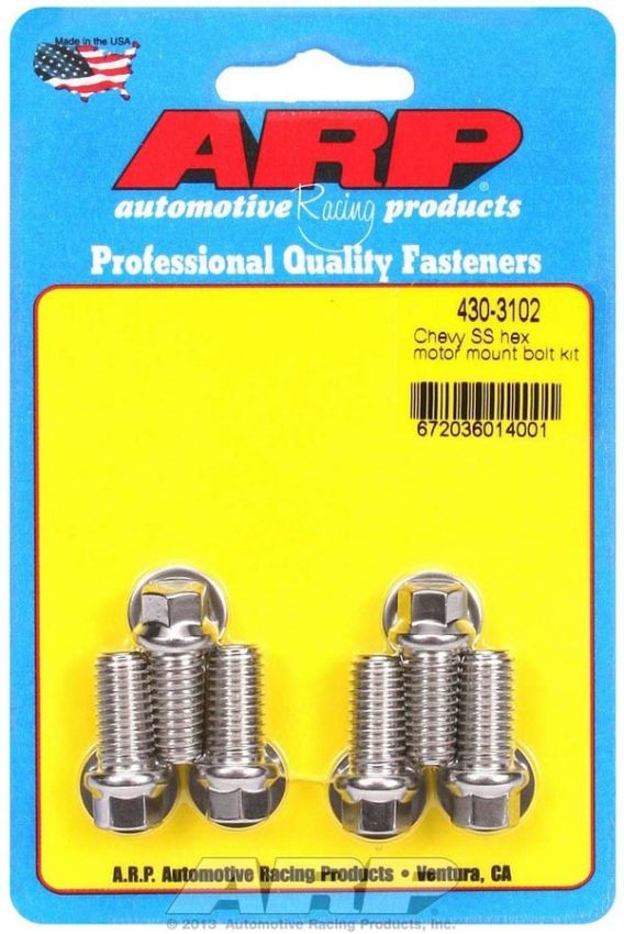 ARP ARP430-3102 Chevy S/S Motor Mount to Block Bolt Kit - 6pt.