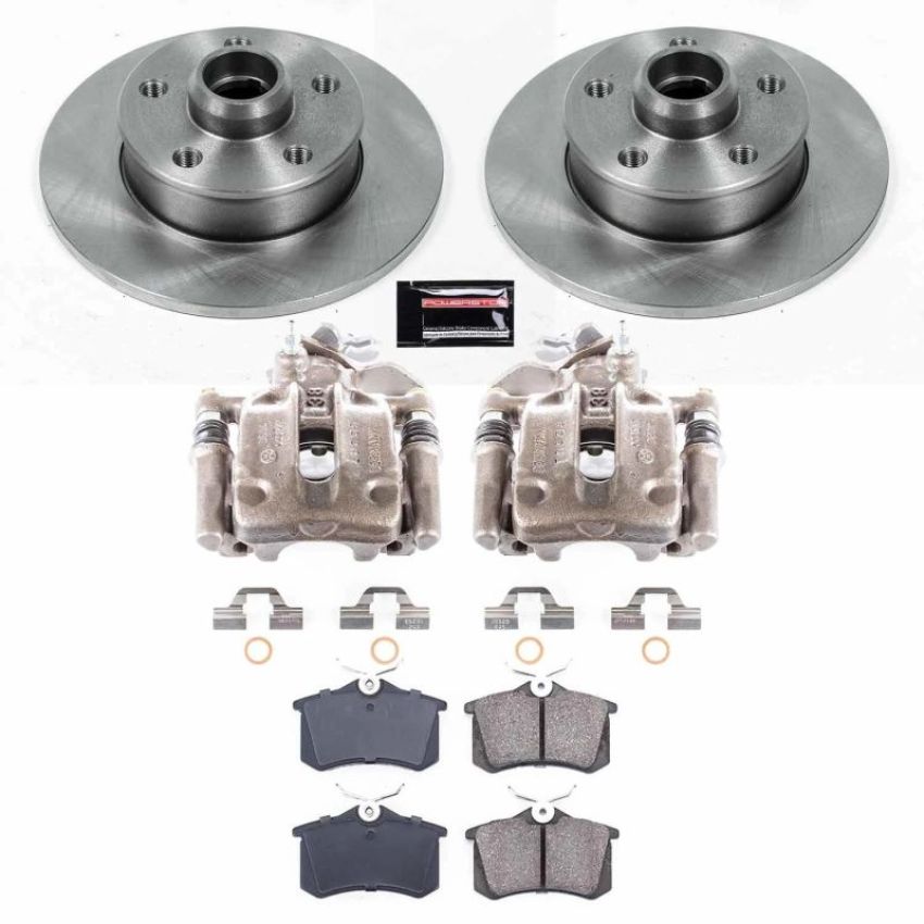 PowerStop KCOE512 OE Stock Replacement Low-Dust Ceramic Brake Pad, Rotor and Caliper Kit