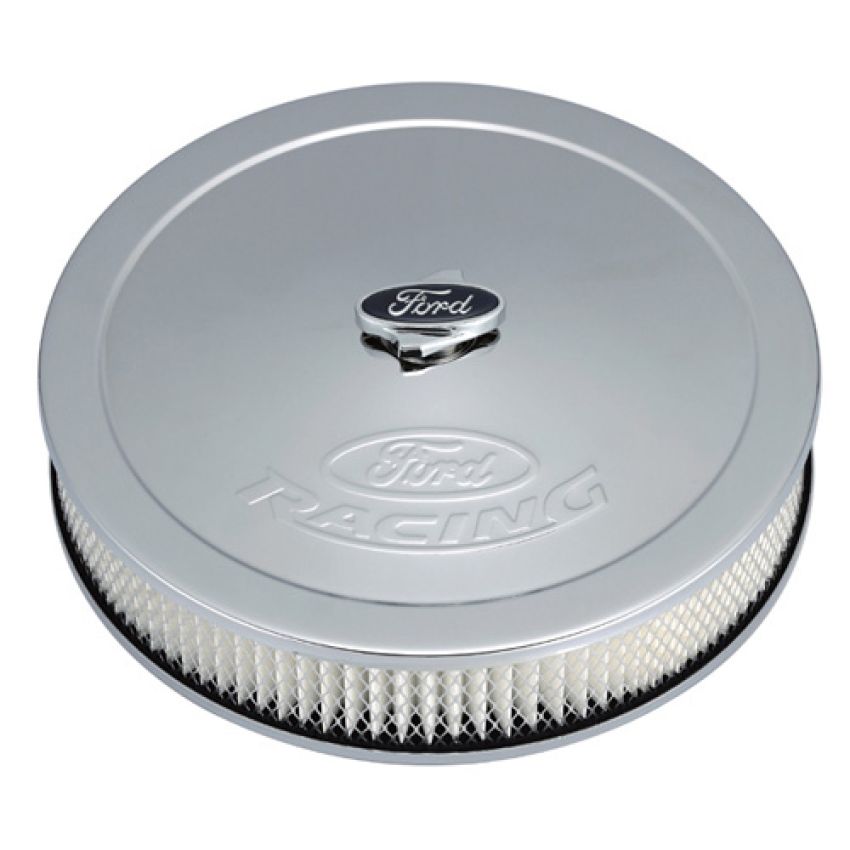 Ford Racing 302-350 Air Cleaner Kit: Chrome, Ford Racing Emblem